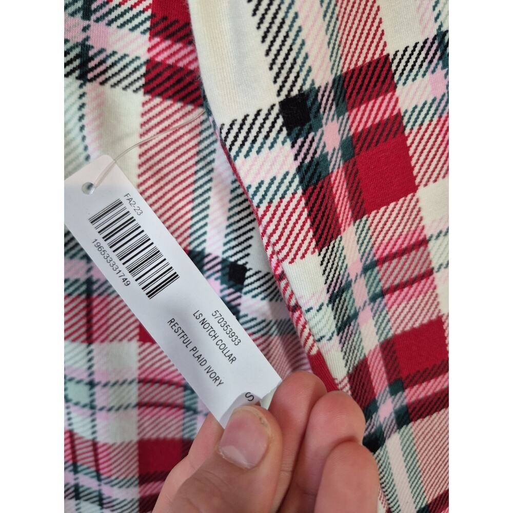 Soma Red Plaid Cotton Blend Pajama Set NWT Small Holiday - Picture 6 of 16